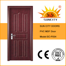 Flush Single Wooden MDF PVC Doors (SC-P054)